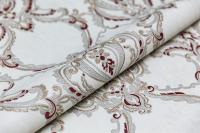 Обои виниловые Ориент мотив, белый красный прямая стыковка — KERAMA MARAZZI, артикул KM7704