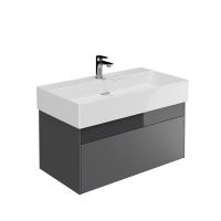 Тумба Лоджика подвесная 2 ящика 90 см, стальной серый — KERAMA MARAZZI, артикул LOG.90.2/ST